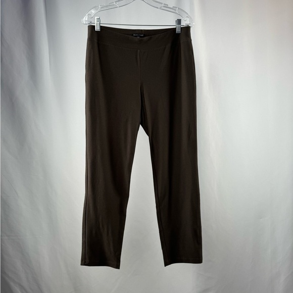 Eileen Fisher Slim Crepe Stretch Ankle Pants in Brown Size Small - Picture 3 of 7